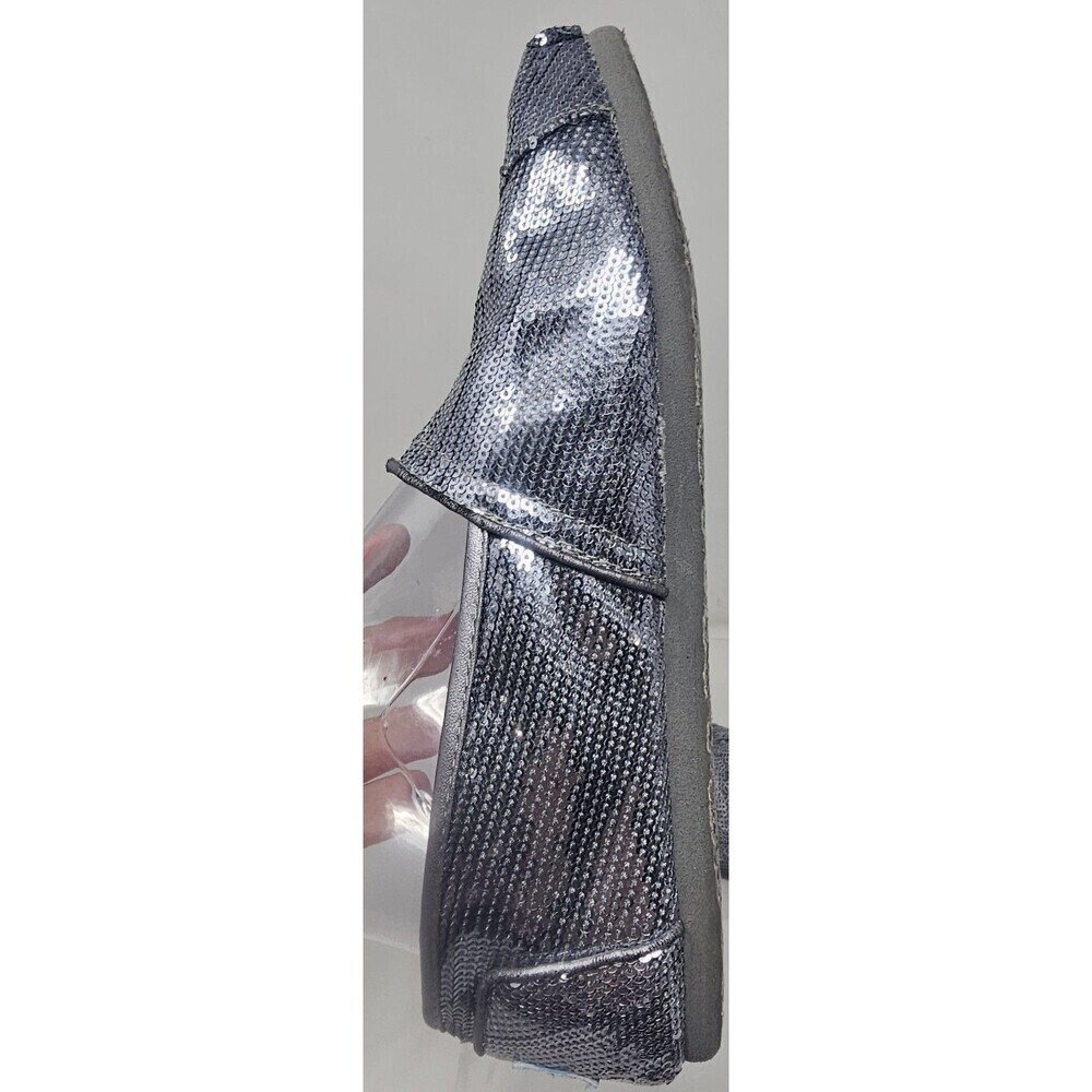 TOMS Pewter Sequin Classics Slip On Flats Womens Shoes Size W7.5 - Picture 6 of 11